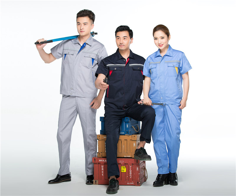 工程服訂做|雙反三角兜半袖|4S汽修店美容工服|機(jī)修工程廠服